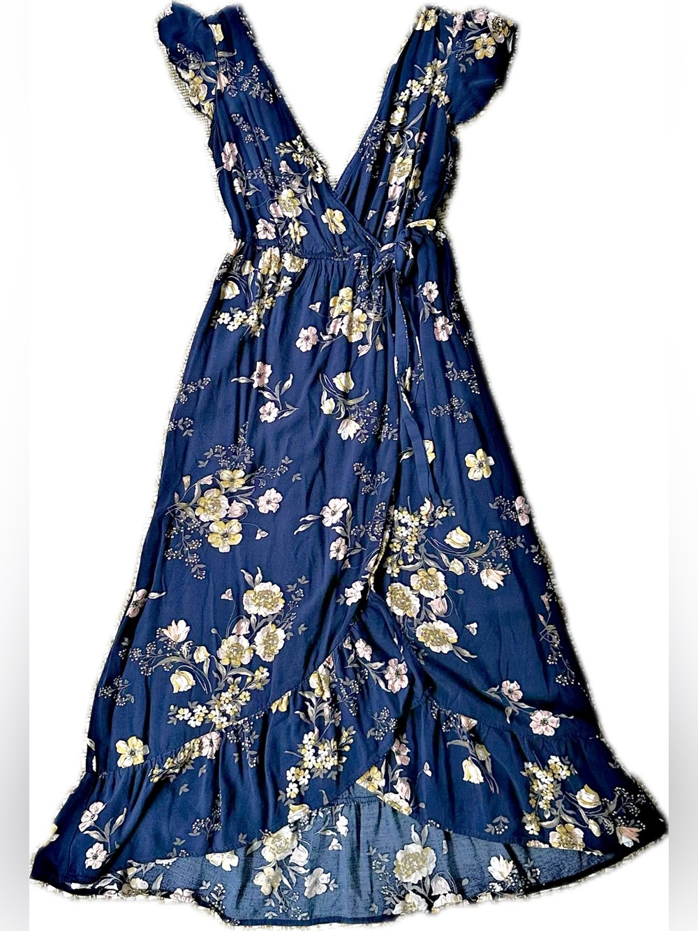 Band of Gypsies Navy Blue Floral High-Low Dress